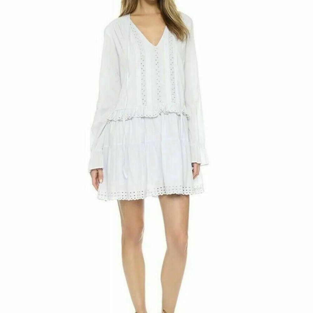 St.Roche  Dress Flora Tunic Blue Eyelet Ruffled